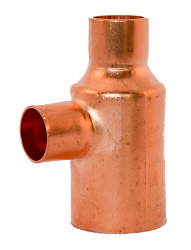 Pack of 10 COPPER FITTING: COPPER REDUCING TEE 1" x 1/2" 