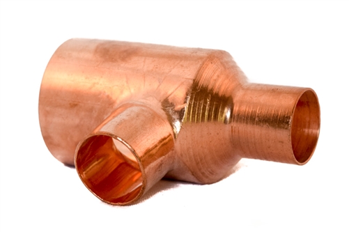 Pack of 5 1 1/4" x 3/4" COPPER REDUCING TEE 